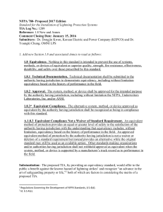 NFPA 780 Lightning Protection Standard Proposed Amendment