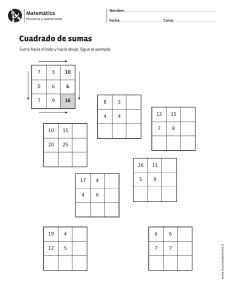 Cuadrado de Sumas: Ejercicios de Matemáticas para Primaria