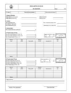 Granulometría de Suelos: Formulario de Ensayo NCh 3235