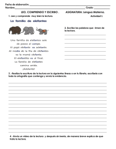 Lectura y Escritura: La Familia de Elefantes - Primaria