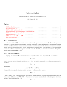 Factorización LU: Álgebra Lineal, Descomposición de Matrices