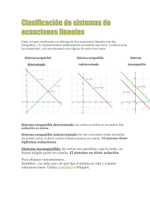Clasificación de Sistemas de Ecuaciones Lineales