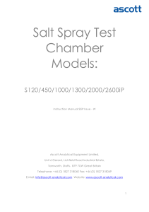 Salt Spray Test Chamber Manual - Ascott Analytical
