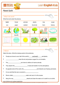 Planet Earth Worksheet: Environment & Vocabulary