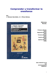 Comprender y Transformar la Enseñanza: Libro de Texto