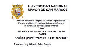 Separaciones Mecánicas y Resolución de Problemas en Ing. Química