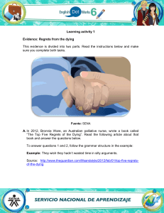 Regrets of the Dying: A Learning Activity