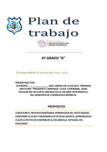 Plan de Trabajo 6º Grado Primaria 2021-2022