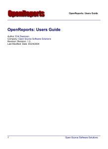 OpenReports User Guide