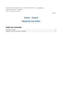 Rango de una Matriz: Teoría para 2º Bachillerato