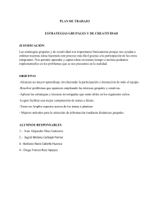 Plan de Trabajo: Estrategias Grupales y Creatividad