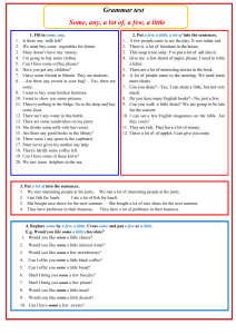 Grammar Test: Some, Any, A Lot Of, A Few, A Little