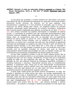 A Crise na Educação: Hannah Arendt | Análise e Reflexões