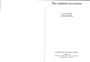 The Sophistic Movement: History, Philosophy, and Society