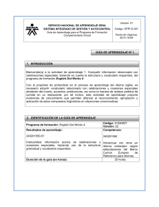 Guía de Aprendizaje English Dot Works 4: Celebraciones y Vocabulario