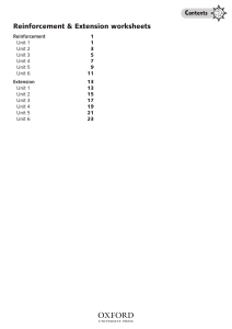 English Reinforcement & Extension Worksheets