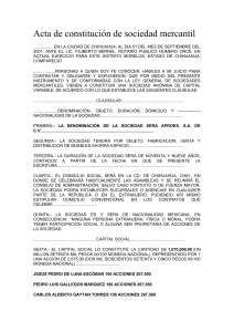 Acta Constitutiva APROES S.A. de C.V.