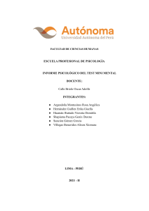 Informe Psicológico Test Mini Mental (MMSE)