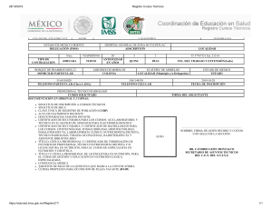 Formulario de Solicitud Cursos Técnicos IMSS