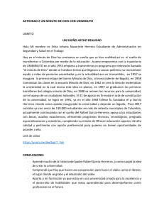 Historia de UNIMINUTO: Libreto del Minuto de Dios
