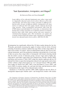 Immigration, Task Specialization, and Wages: An Economic Analysis