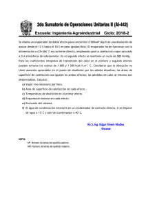 Evaporador de Doble Efecto: Problema de Ingeniería Química