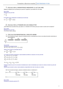 Ejercicios Resueltos Electricidad 3º ESO: Ley de Ohm y Circuitos