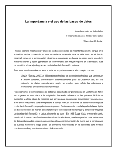 Importancia y Uso de las Bases de Datos