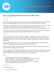 RPG IV Programming Fundamentals Workshop for IBM i AS06G