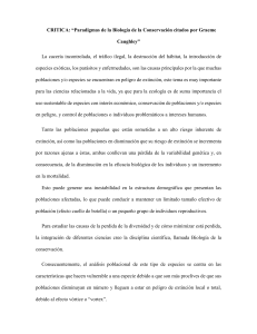 Biología de la Conservación: Crítica a Paradigmas de Caughley