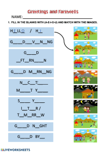 Greetings and Farewells Worksheet for Kids