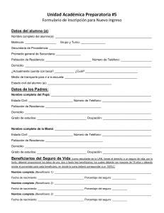 Formulario de Inscripción Unidad Académica Preparatoria #5