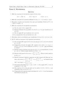 Ejercicios de Movimientos en R2 y R3 - Matemáticas