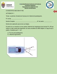 Estática: Sumatoria de Fuerzas - Método del Paralelogramo