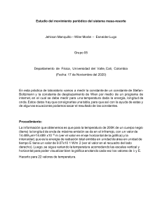 Informe de Laboratorio: Movimiento Periódico y Constantes Físicas