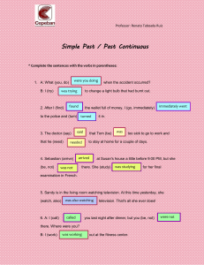 Simple Past & Past Continuous Worksheet
