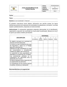 Evaluación de Impacto de Capacitación