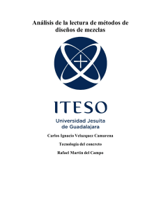 Análisis de la lectura de métodos de diseños de mezclas