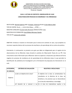 Guía de Observación de Clase: Procesos de Enseñanza-Aprendizaje