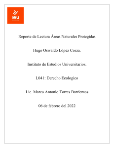 Áreas Naturales Protegidas: Reporte de Lectura Derecho Ecológico