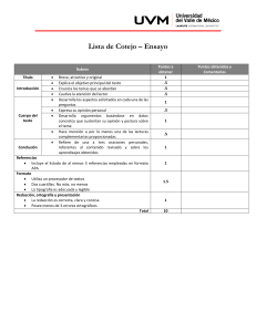 Lista de Cotejo para Ensayo Académico
