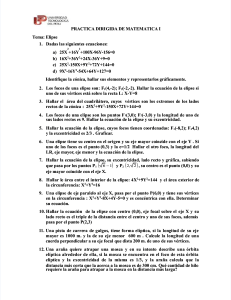 Práctica Elipse: Ejercicios de Matemáticas I