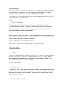 Mezclas Químicas: Tipos y Combinaciones Peligrosas