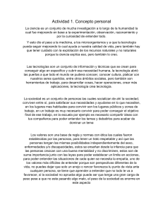 Ciencia, Tecnología, Sociedad y Valores: Reflexiones Personales