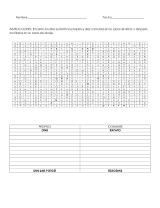 SUSTANTIVOS PROPIOS Y COMUNES SOPA DE LETRAS