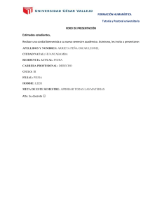 Foro de Presentación: Estudiante de Derecho UCV