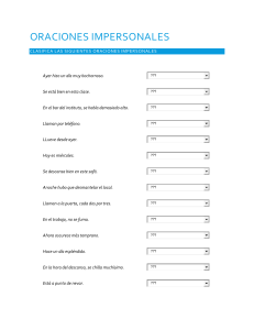 Oraciones Impersonales: Ejercicio de Clasificación