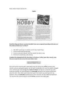 English Reading Comprehension & Grammar Worksheet