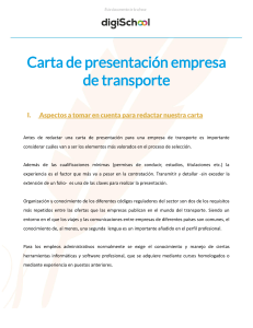 Carta de Presentación para Empresa de Transporte