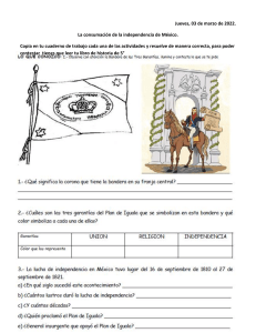 Independencia de México: Hoja de Trabajo 5° Grado